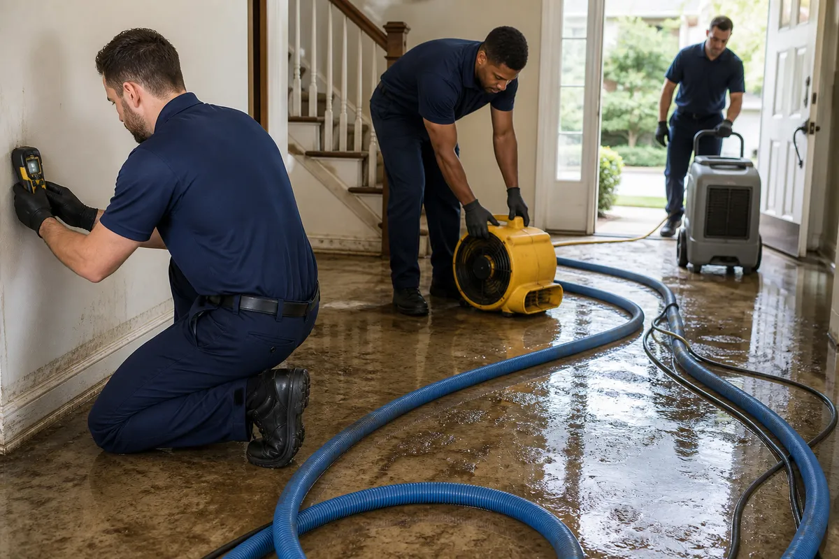 Floodline Restoration Co. crew at work in Jamaica, NY